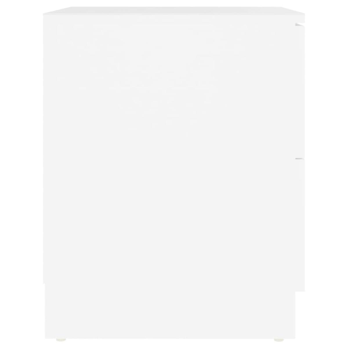 Mesita de noche madera contrachapada blanco 40x40x50 cm