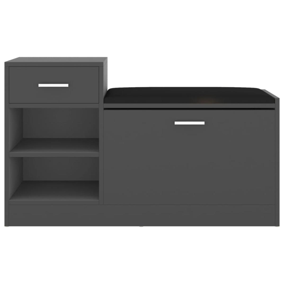Banco zapatero aglomerado gris 94,5x31x57 cm