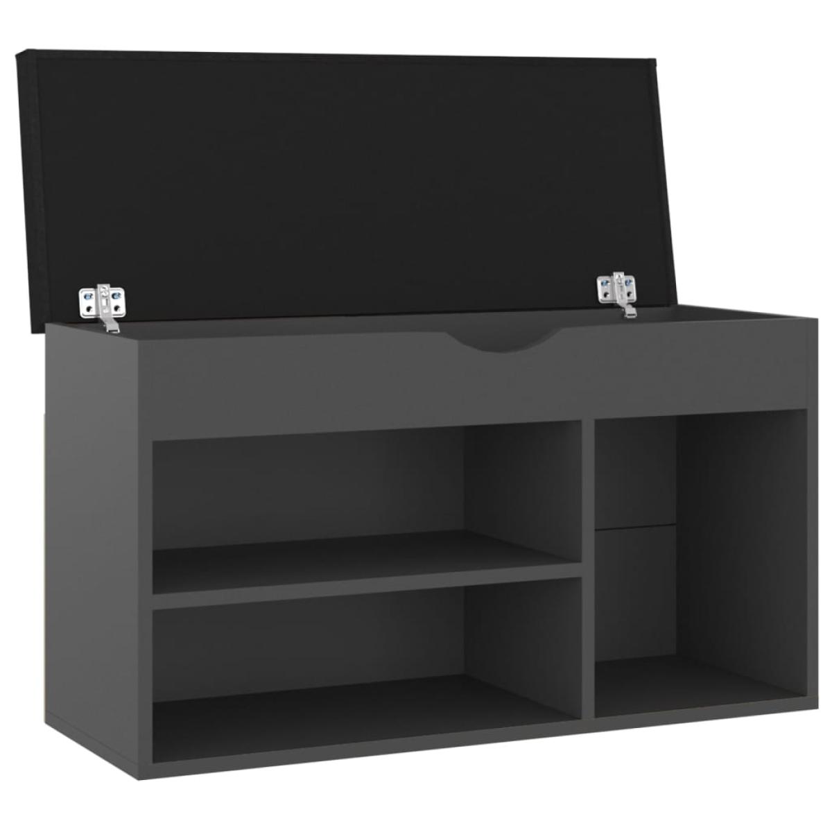 Banco zapatero con cojín de aglomerado gris 80x30x47 cm