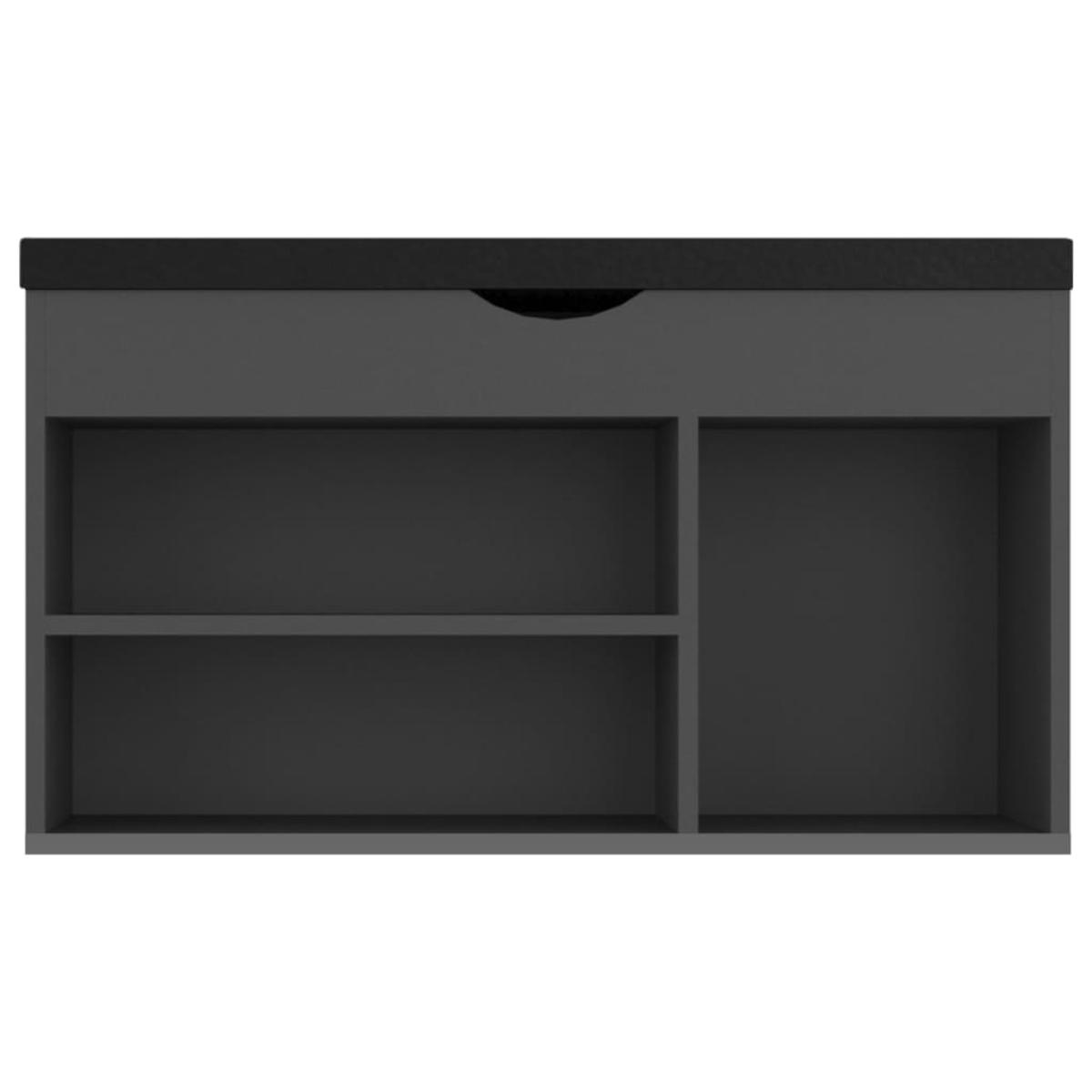 Banco zapatero con cojín de aglomerado gris 80x30x47 cm