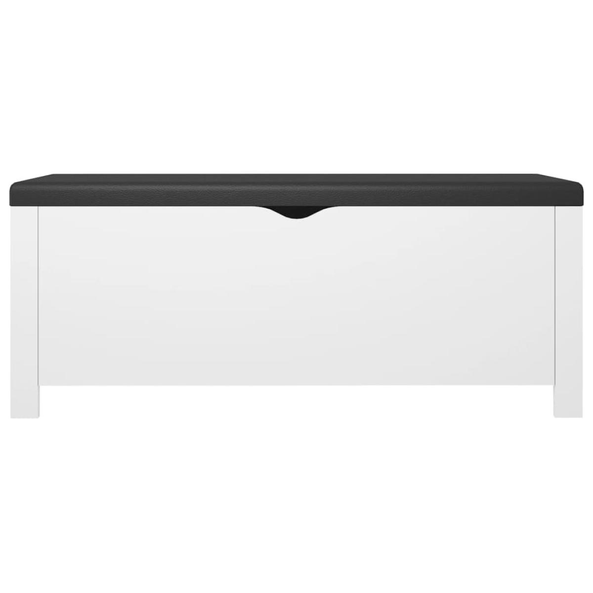 Caja de almacenamiento cojín contrachapada blanco 105x40x45 cm