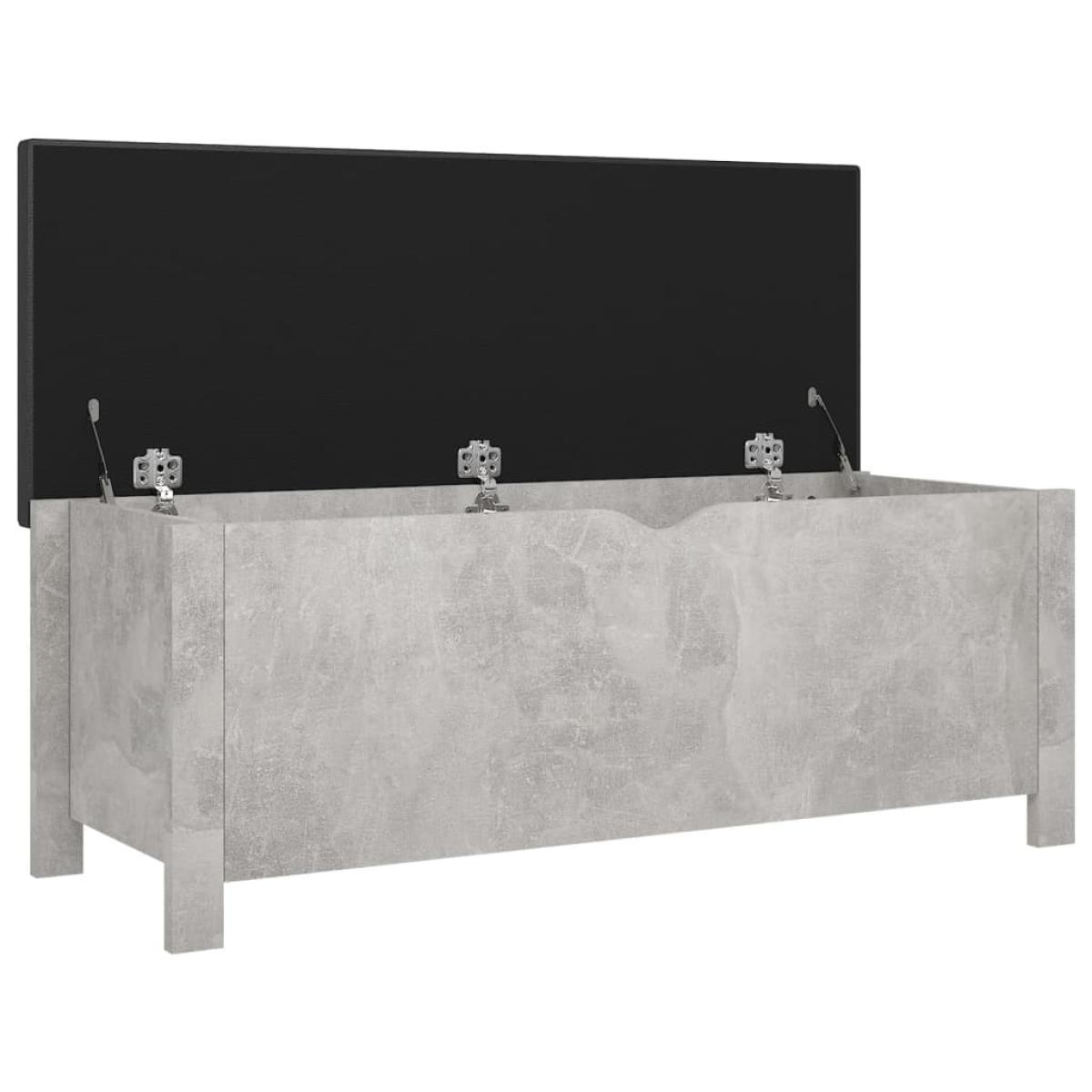 Caja de almacenaje aglomerado cojín gris hormigón 105x40x45 cm