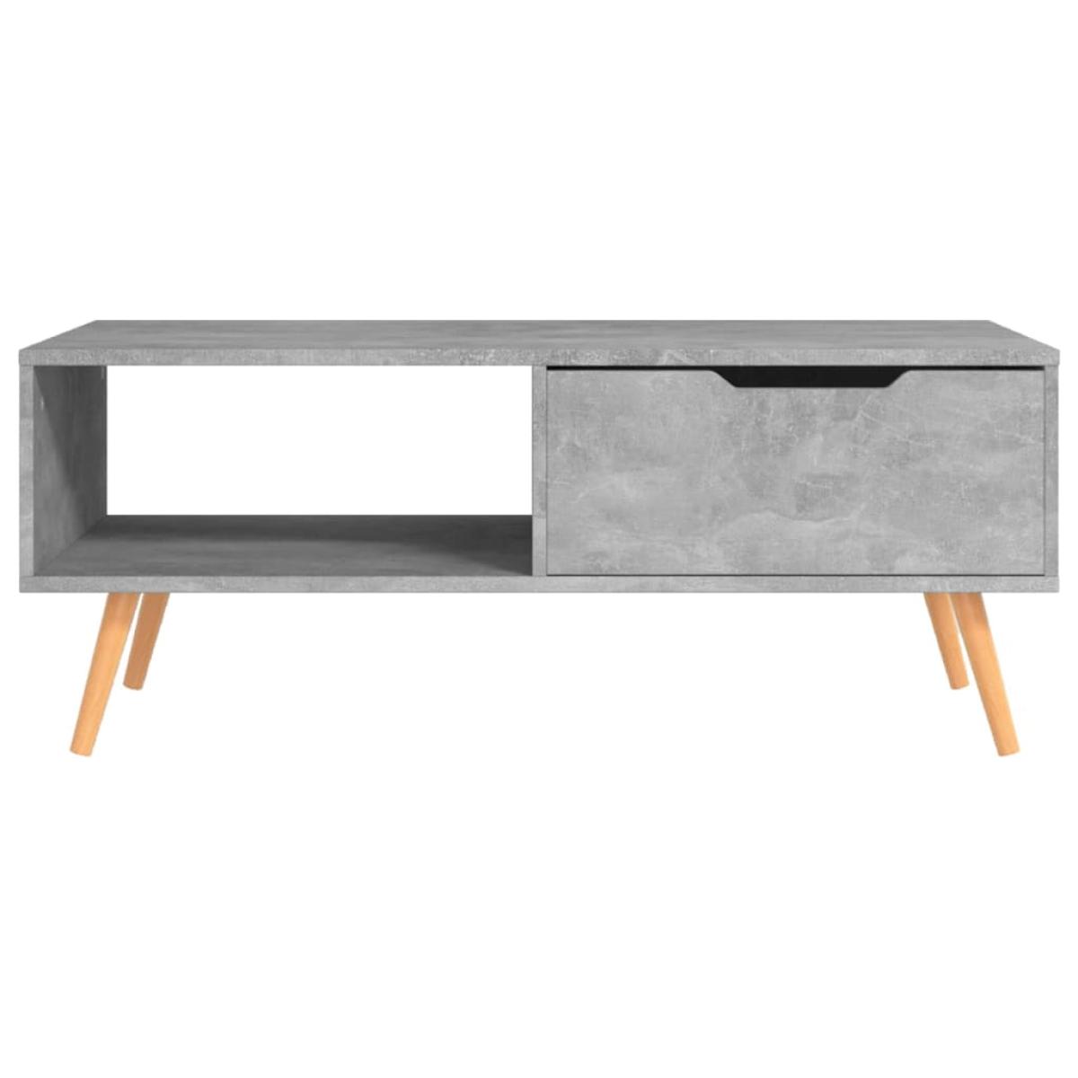 Mesa de centro de aglomerado gris hormigón 100x49,5x43 cm 