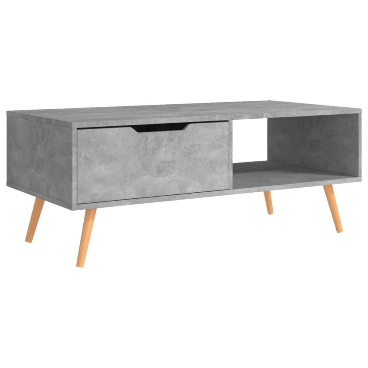 Mesa de centro de aglomerado gris hormigón 100x49,5x43 cm 