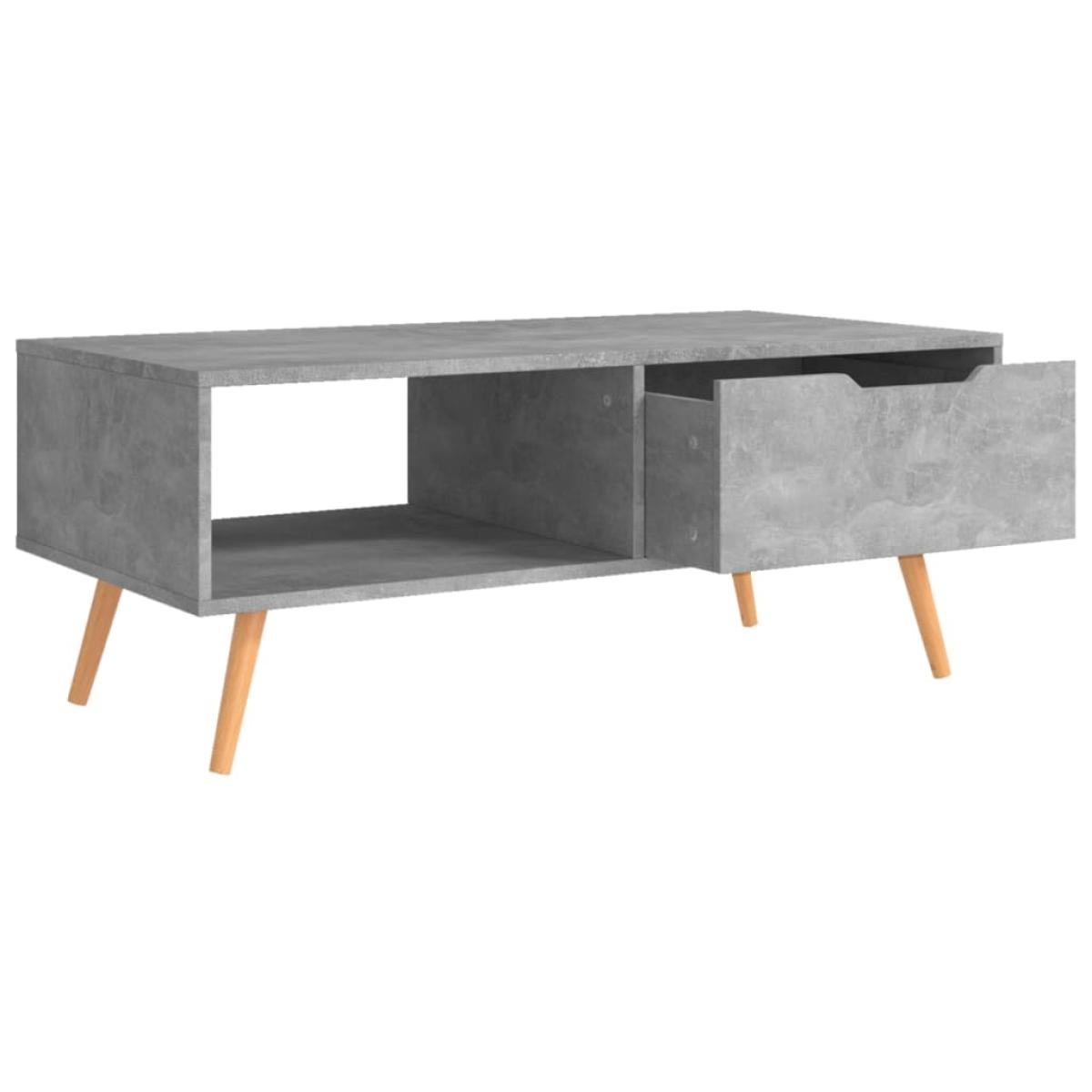 Mesa de centro de aglomerado gris hormigón 100x49,5x43 cm 
