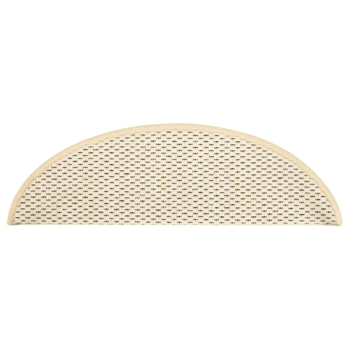 Alfombrilla autoadhesiva escalera sisal 15 uds crema 56x17x3 cm