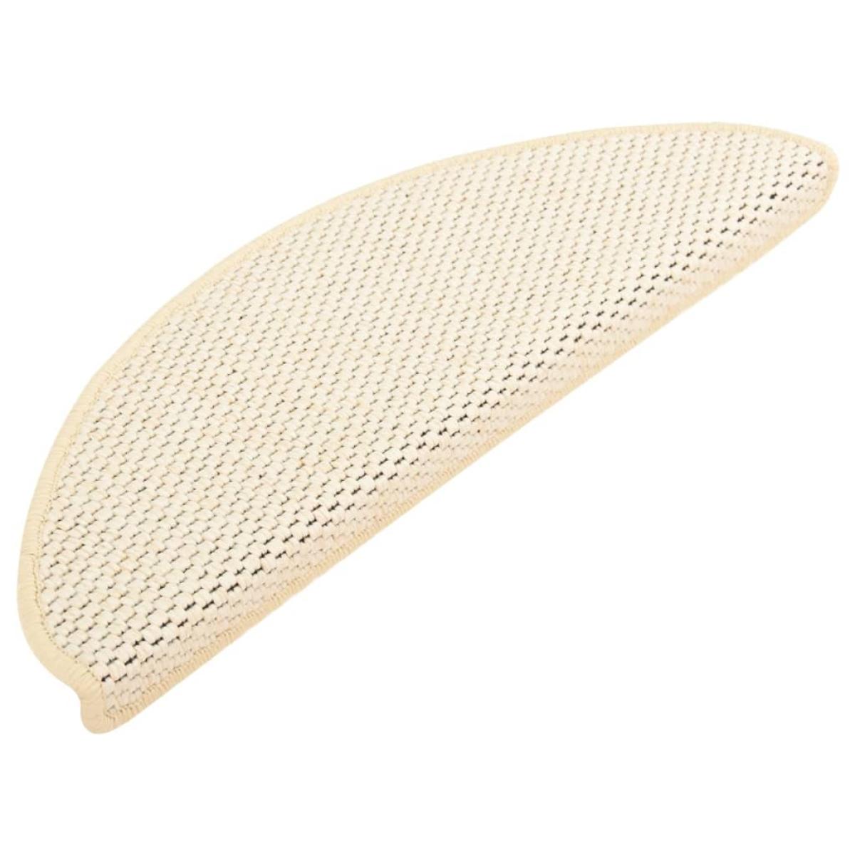 Alfombrilla autoadhesiva escalera sisal 15 uds crema 65x25 cm