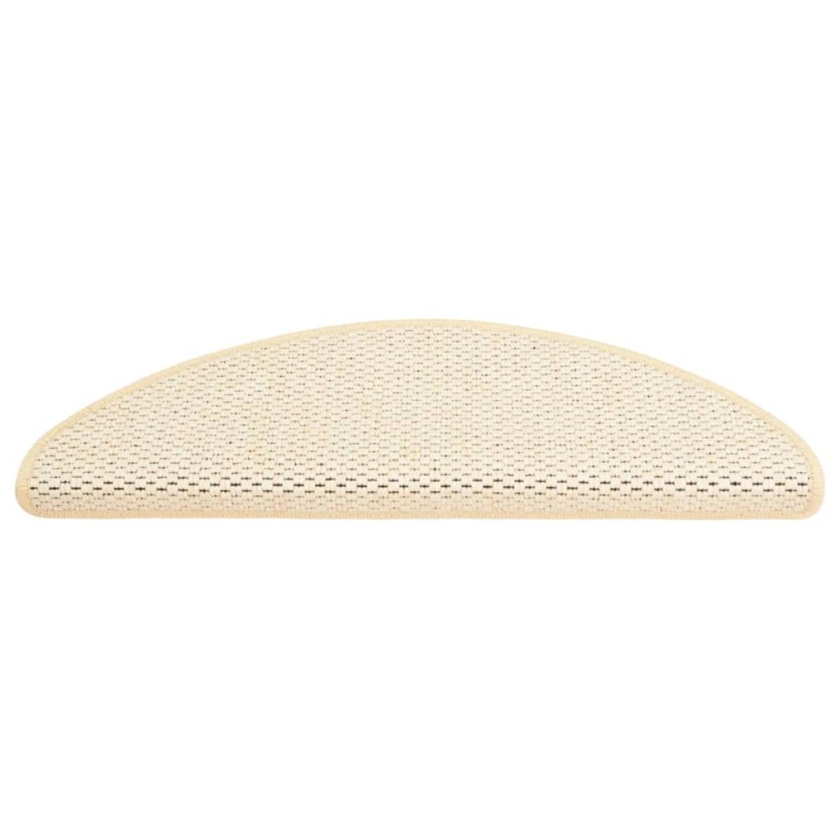 Alfombrilla autoadhesiva escalera sisal 15 uds crema 65x25 cm