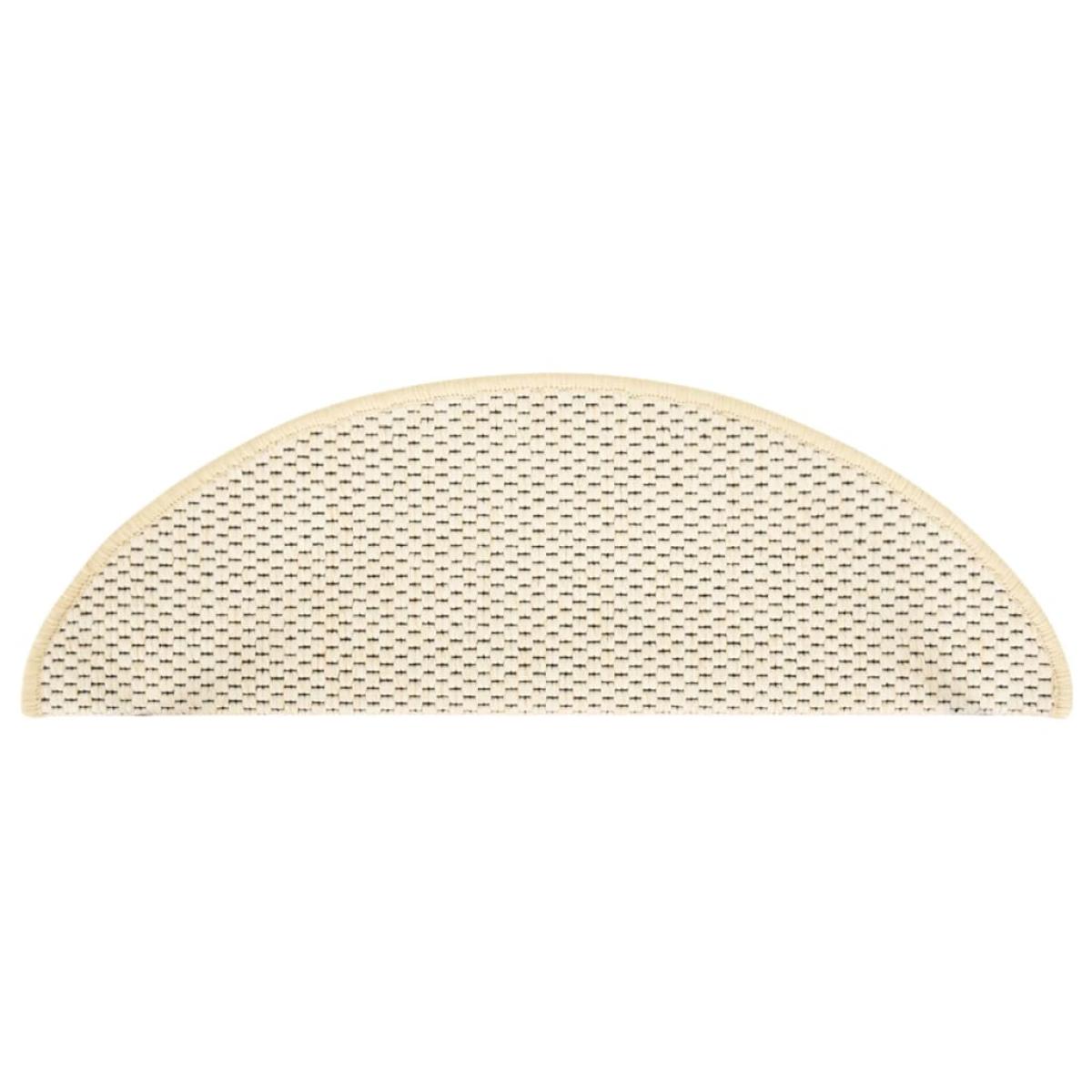 Alfombrilla autoadhesiva escalera sisal 15 uds crema 65x25 cm
