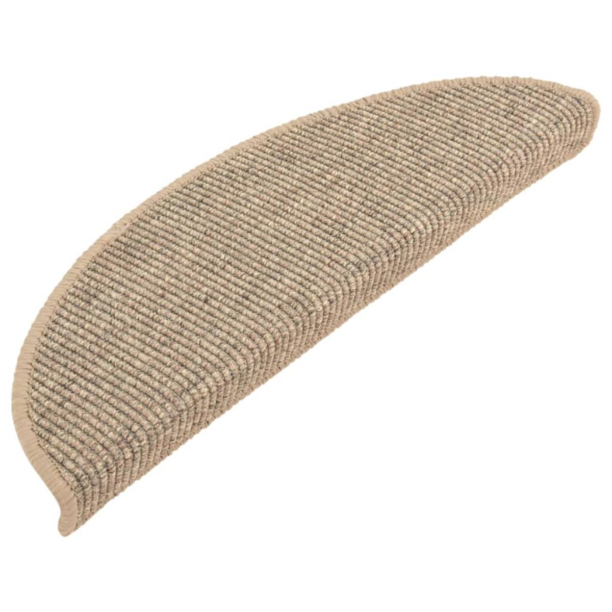 Alfombrilla autoadhesiva escalera 15 uds beige oscuro 56x20 cm