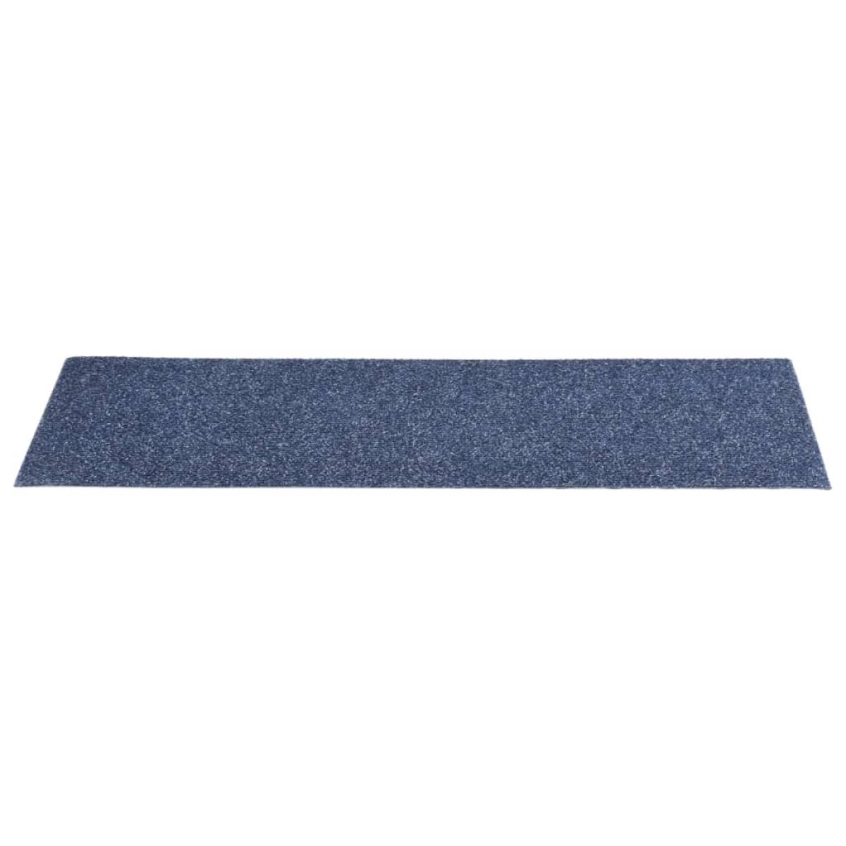 Alfombrilla autoadhesiva escalera 15 uds gris azul 76x20 cm