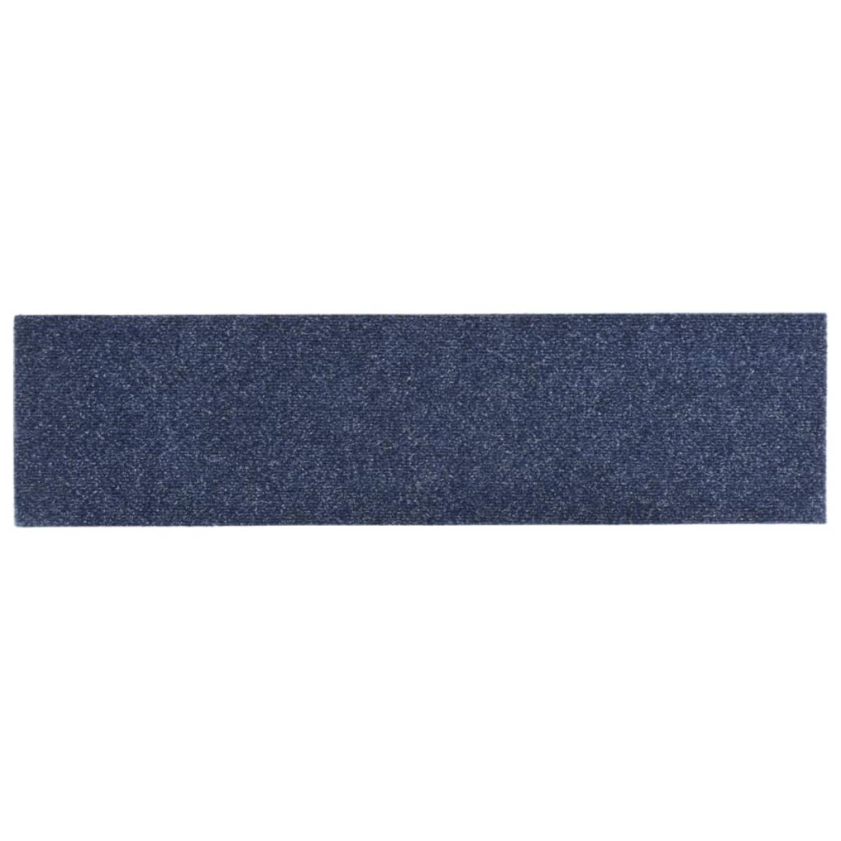 Alfombrilla autoadhesiva escalera 15 uds gris azul 76x20 cm