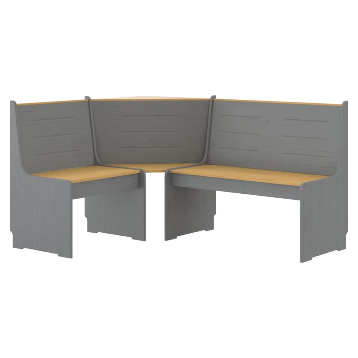 Banco de esquina madera maciza de pino marrón miel 151 cm