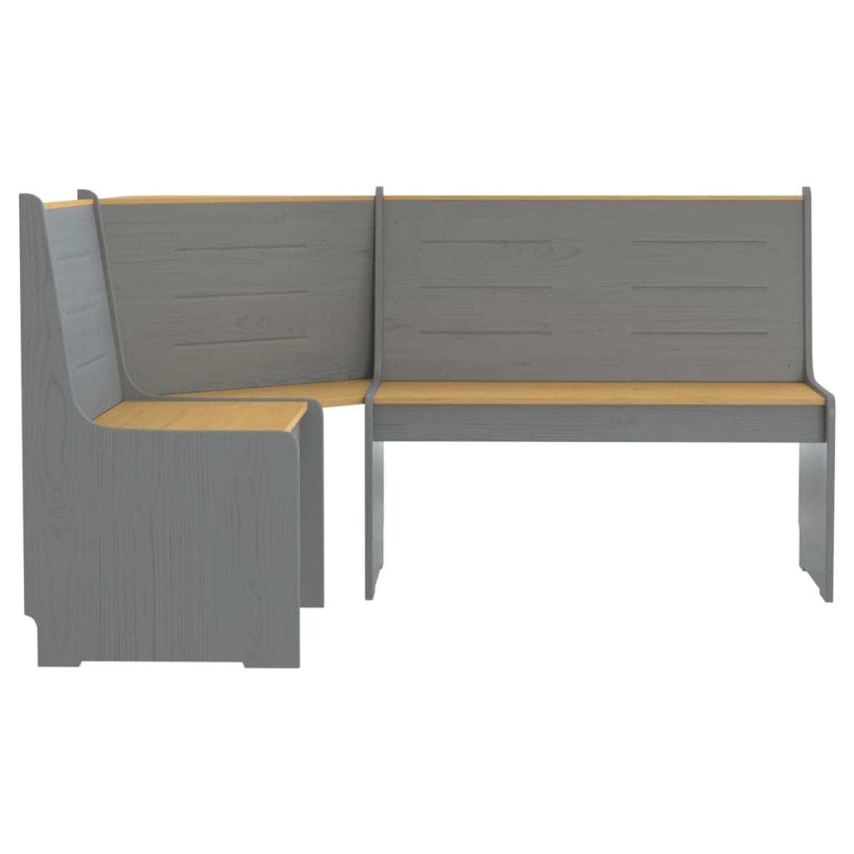 Banco de esquina madera maciza de pino marrón miel 151 cm