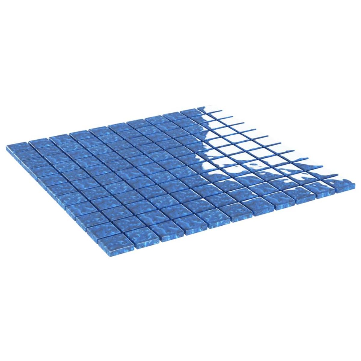 Azulejos de mosaico 11 unidades vidrio azul 30x30 cm