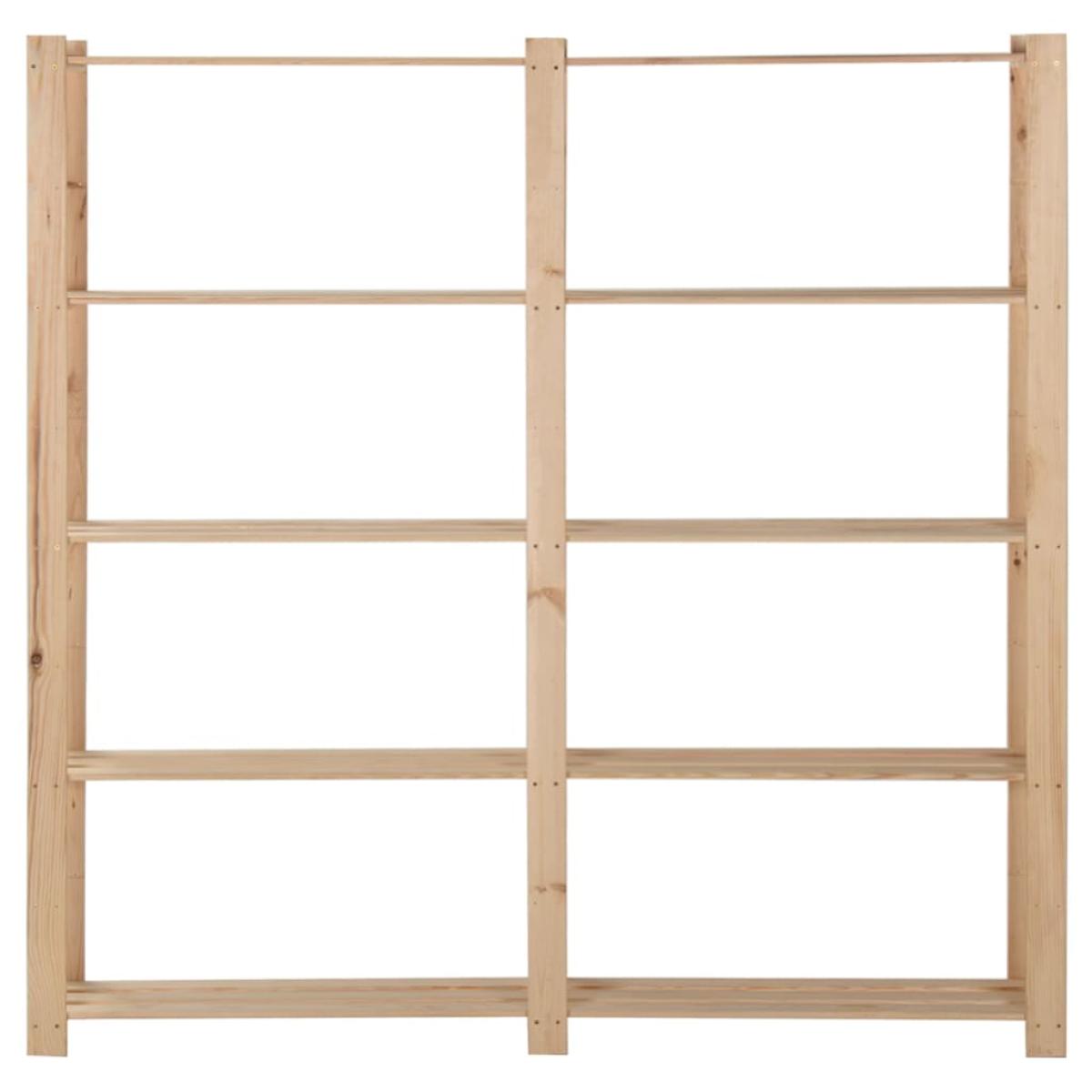 Estantería de 5 niveles madera pino maciza 170x28,5x170 cm