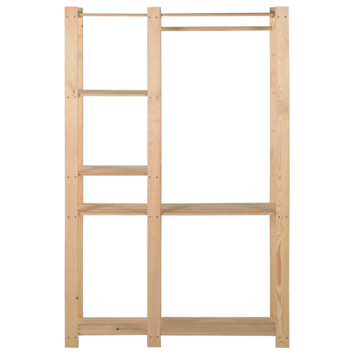 Perchero de ropa de madera maciza de pino 110x38x170 cm 