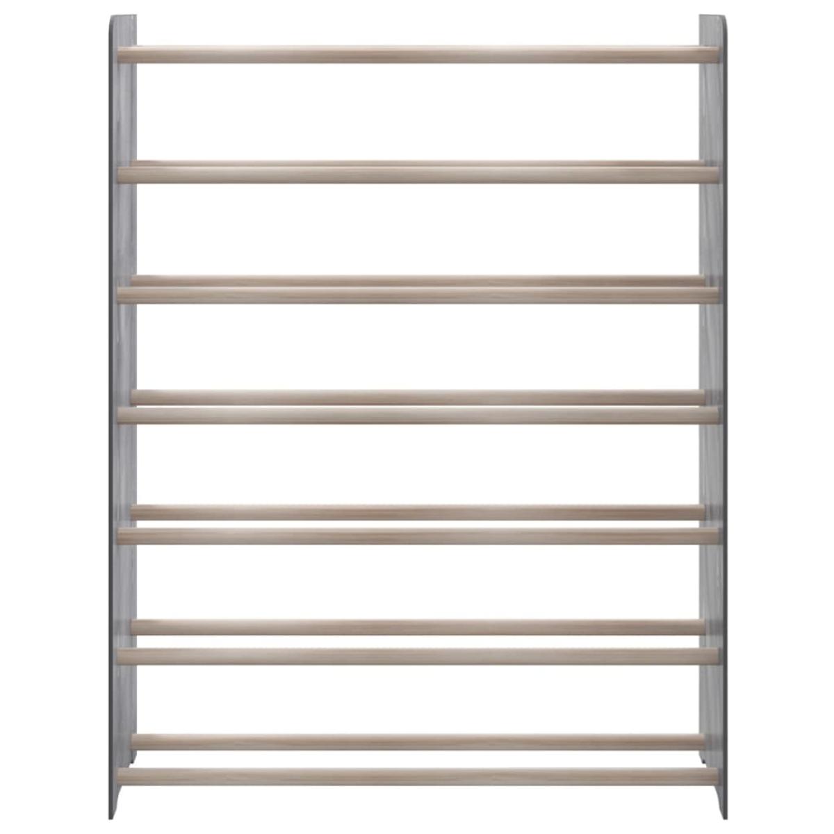 Mueble zapatero de madera contrachapada gris 90x24x117 cm