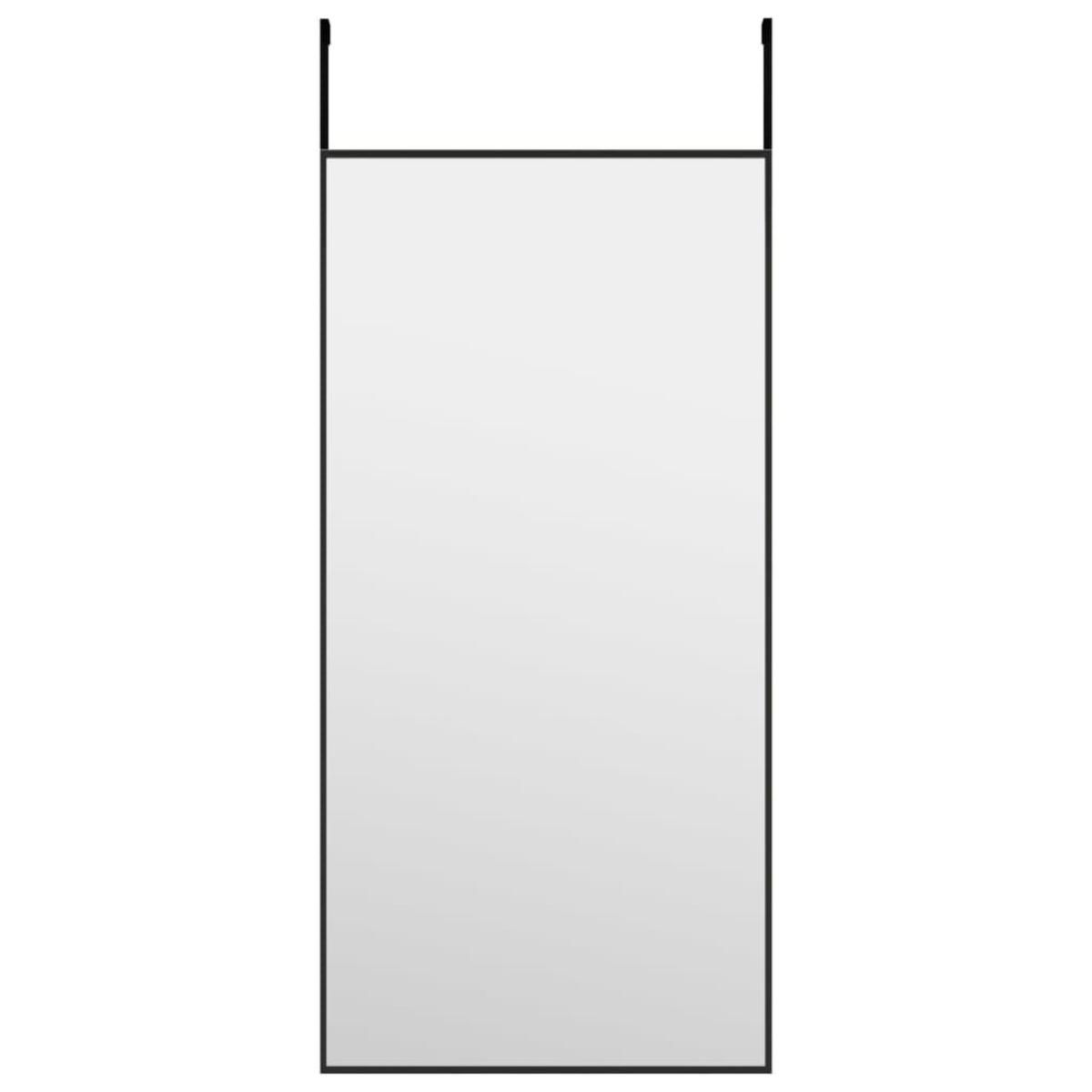 Espejo de puerta cristal y aluminio negro 30x60 cm