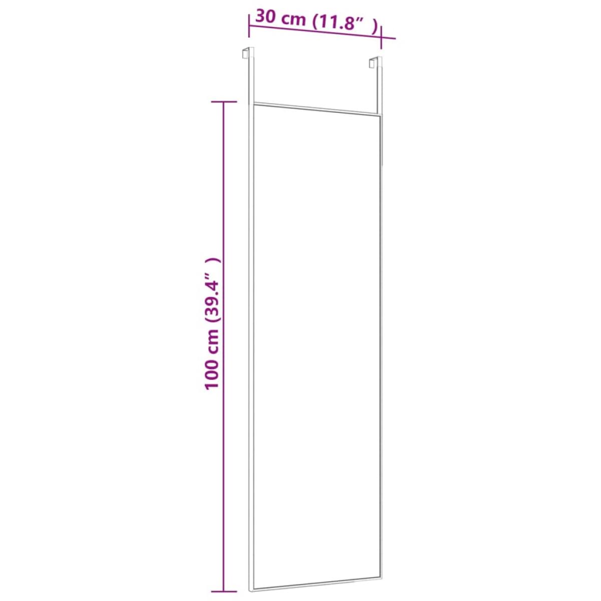 Espejo de puerta cristal y aluminio negro 30x80 cm