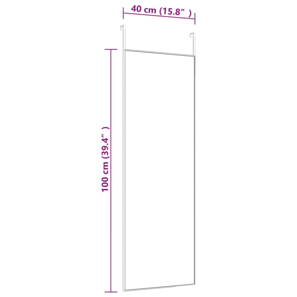 Espejo de puerta cristal y aluminio dorado 40x100 cm