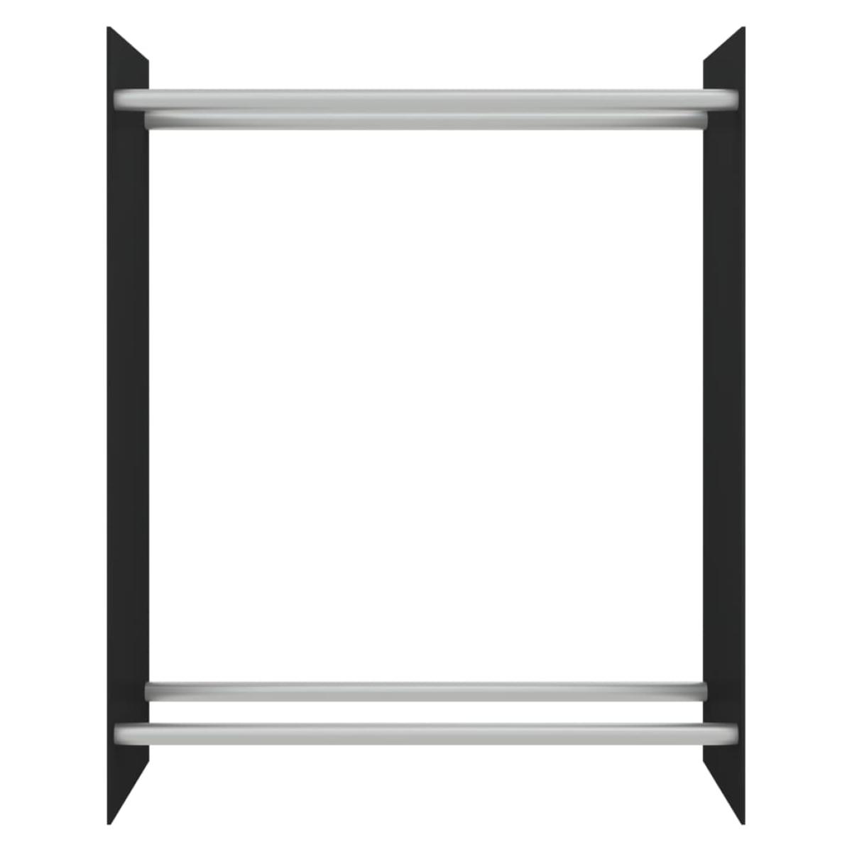 Leñero de vidrio templado negro 80x35x100 cm