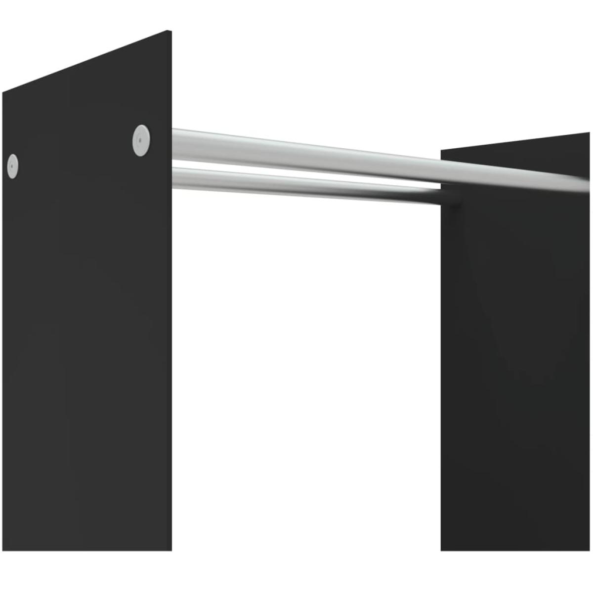 Leñero de vidrio templado negro 80x35x100 cm