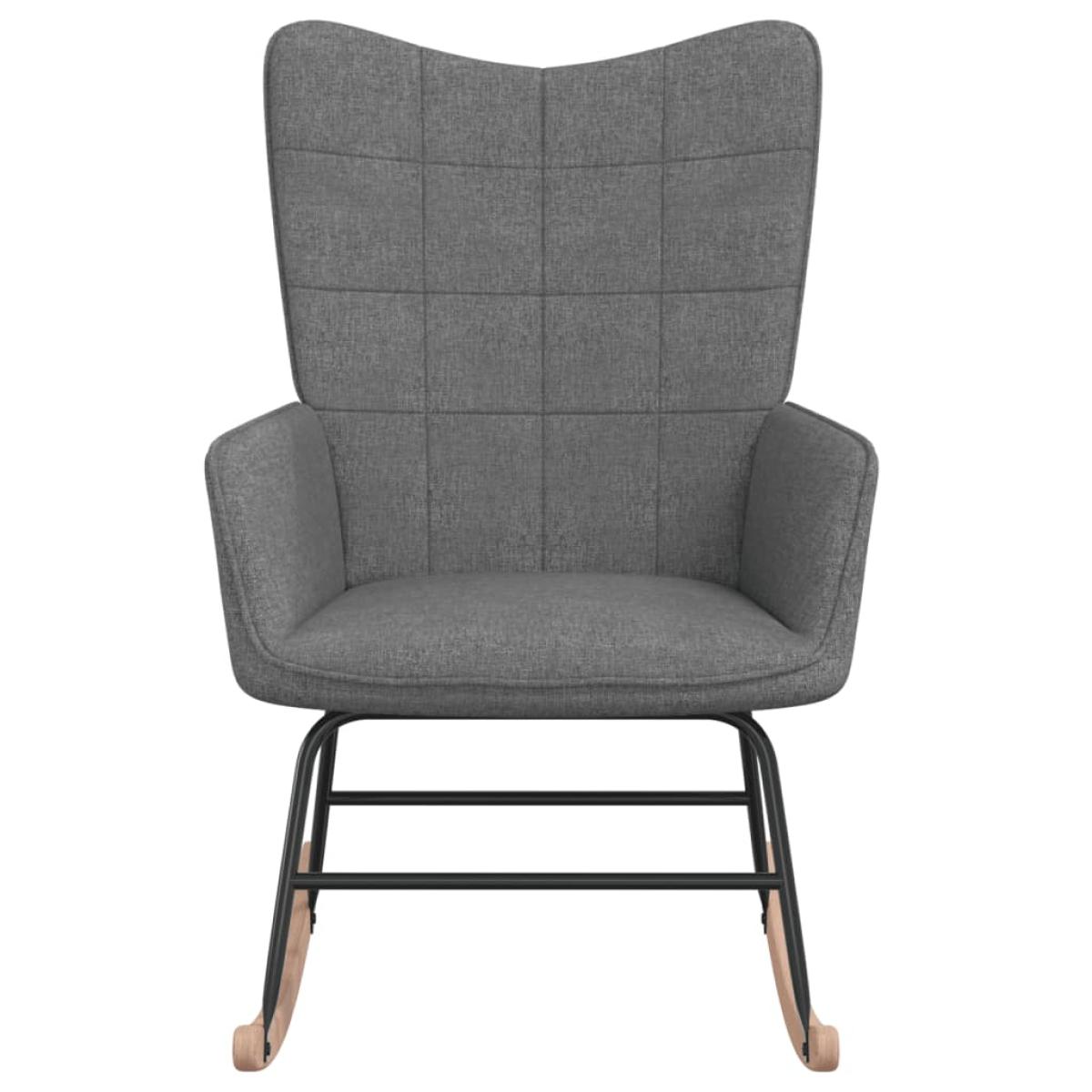 Silla mecedora de tela gris oscura