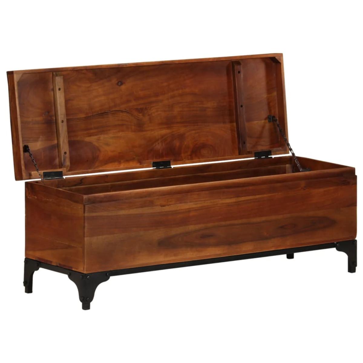 Baúl de almacenaje de madera maciza de acacia 110x35x41 cm 