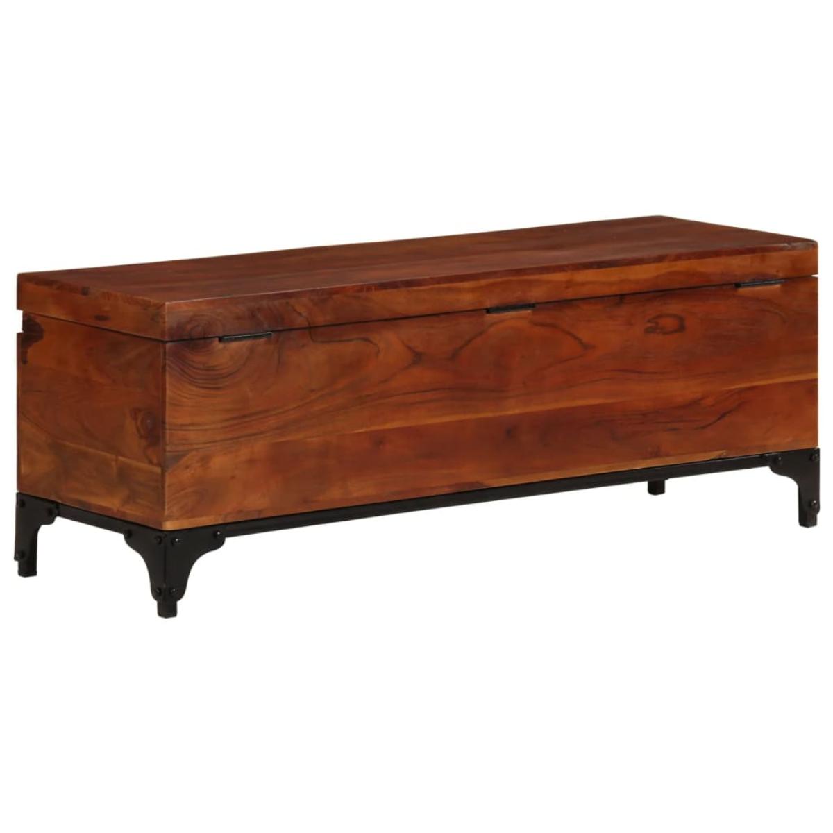 Baúl de almacenaje de madera maciza de acacia 110x35x41 cm 