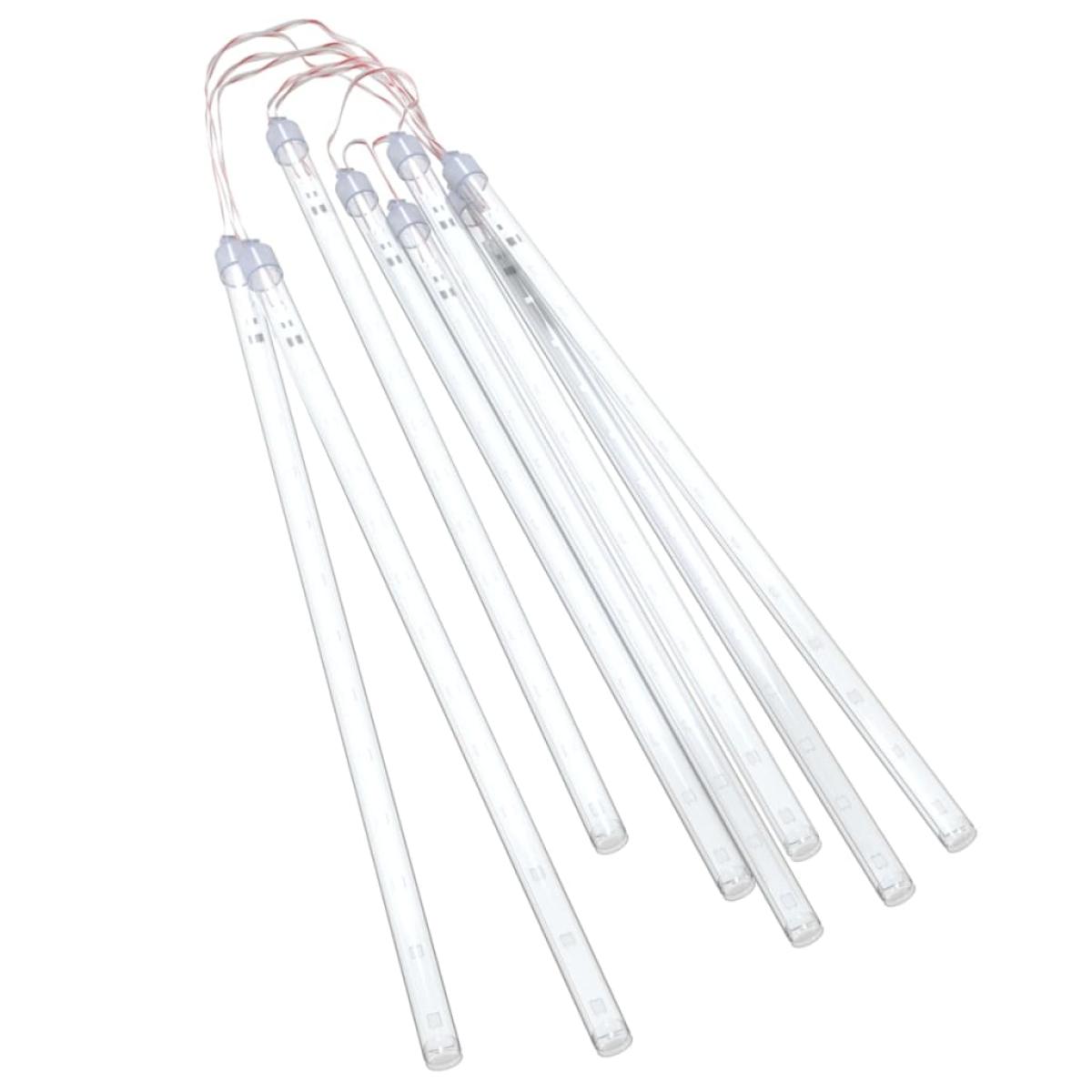 Luces de meteorito 8 uds 192 LED 30 cm blanco frío