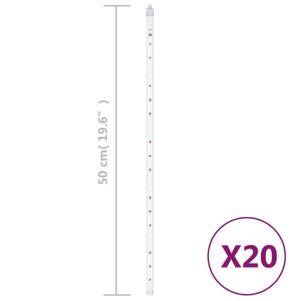 Luces de meteorito 20 uds 720 LED 50 cm colores