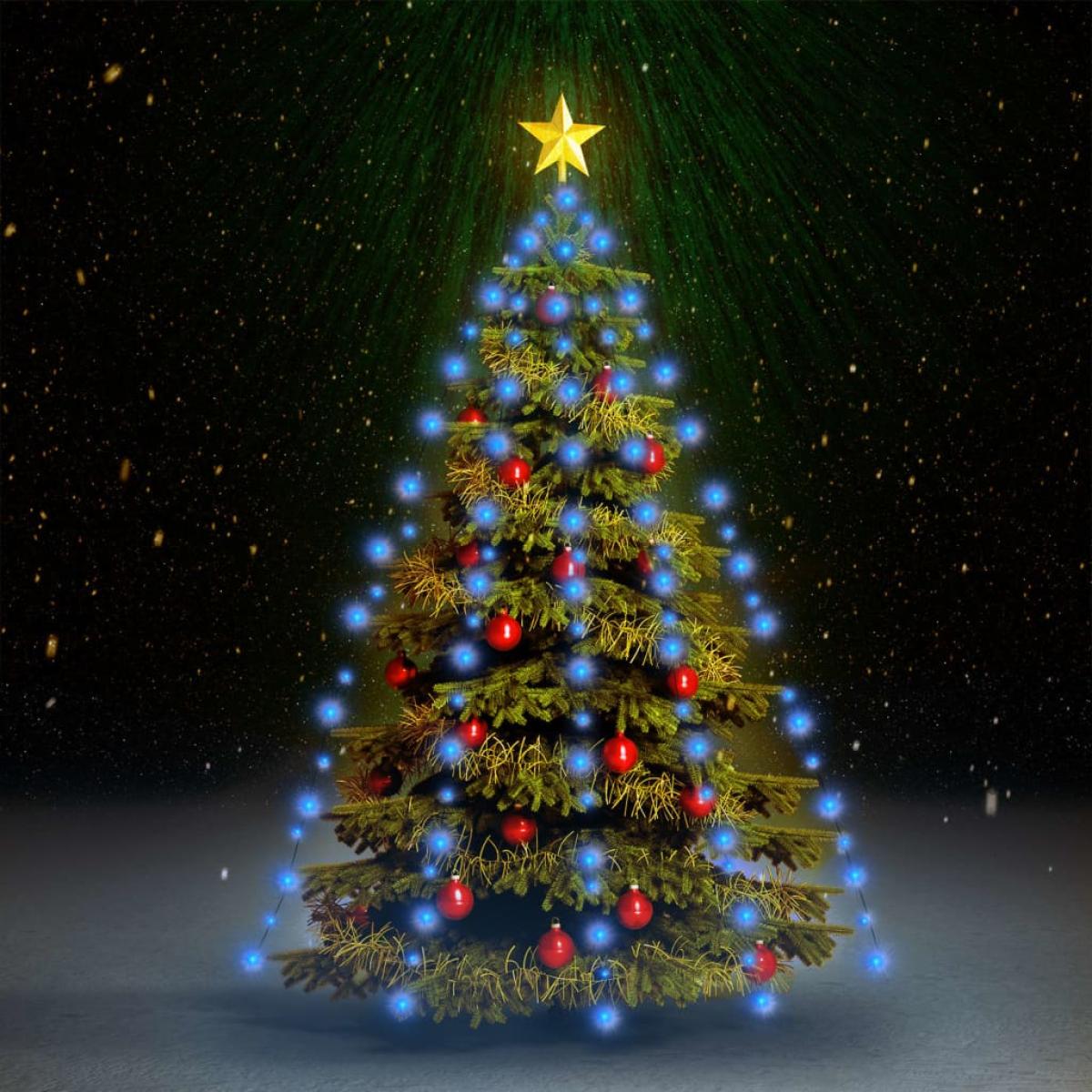 Red de luces de árbol de Navidad 180 LEDs azul 180 cm