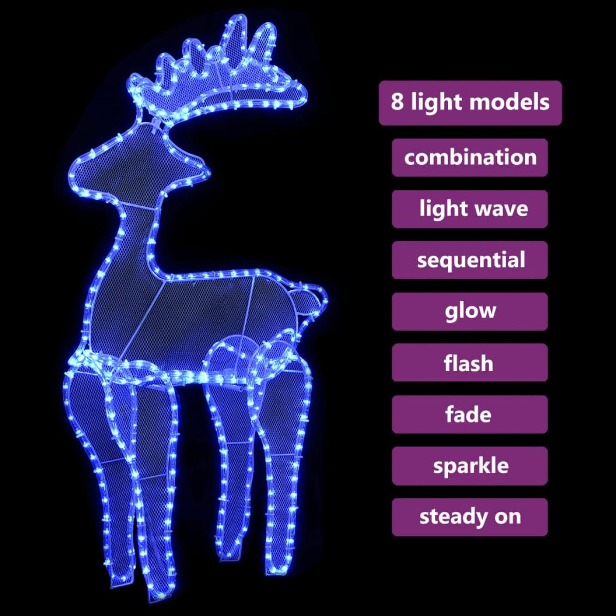  Reno decorativo navideño con malla 306 LED 60x24x89 cm