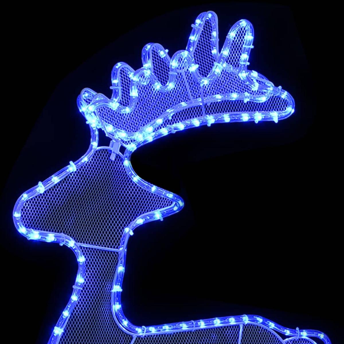 Reno decorativo navideño con malla 306 LED 60x24x89 cm