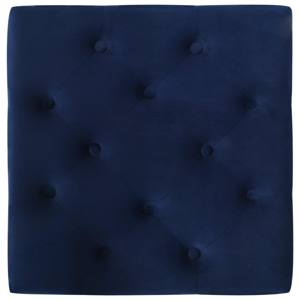 Taburete de terciopelo azul marino 60x60x36 cm