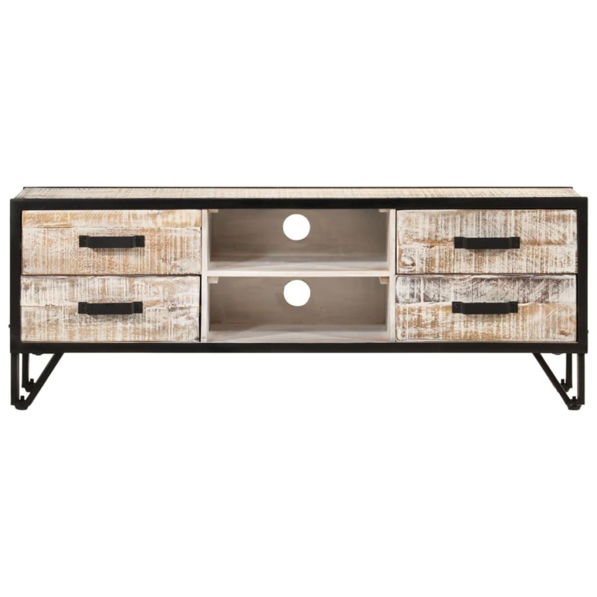 Mueble de TV de madera maciza de acacia 110x30x41 cm