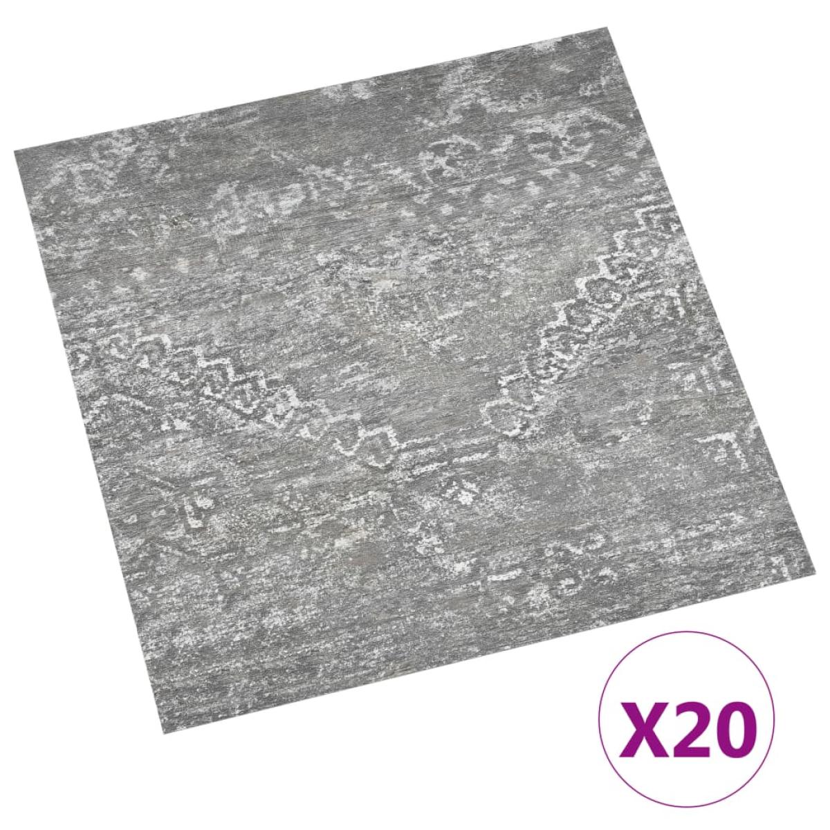 Tarimas de suelo autoadhesiva 20 uds PVC 1,86 m² gris cemento