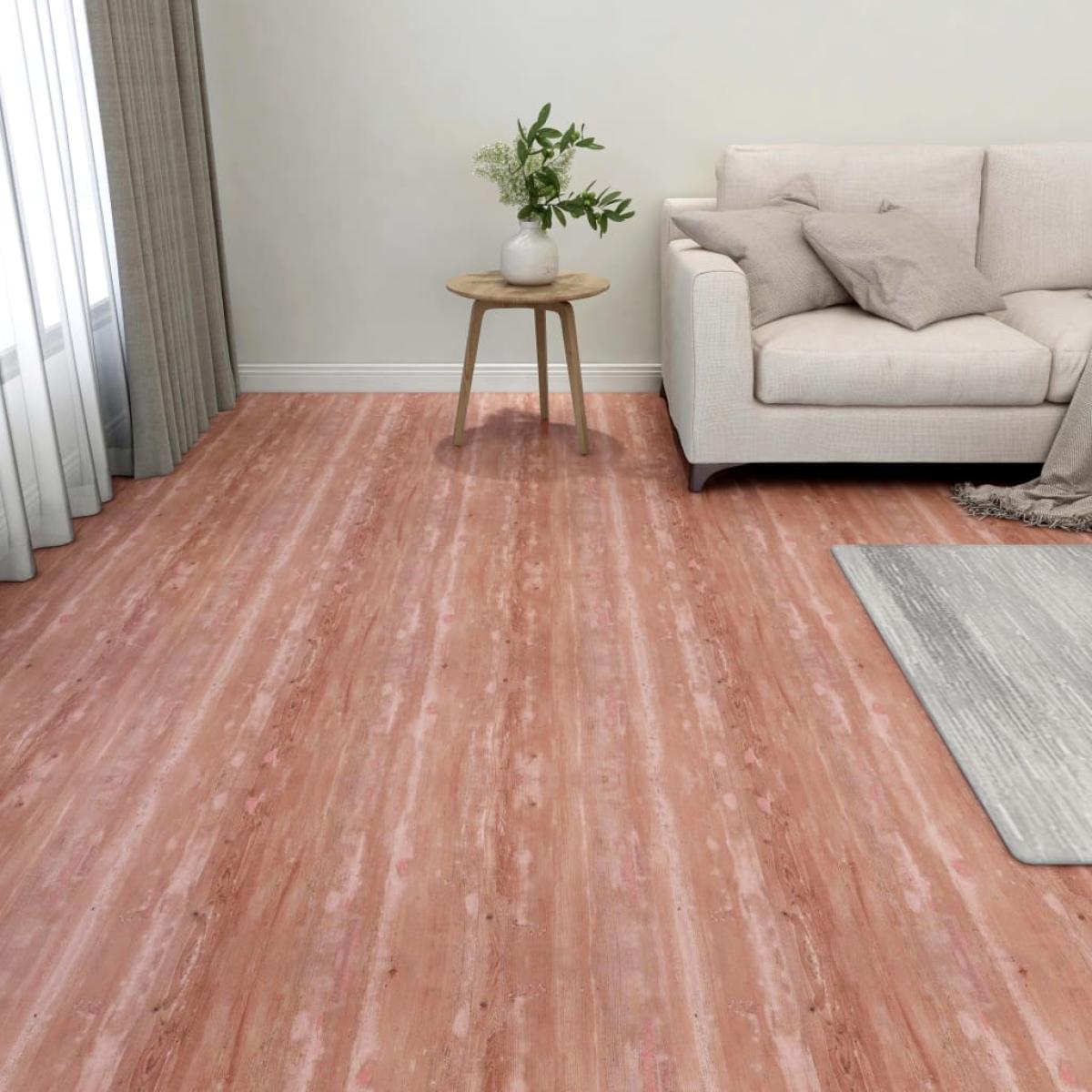 Tarimas de suelo autoadhesiva 20 unidades PVC 1,86 m² rojo