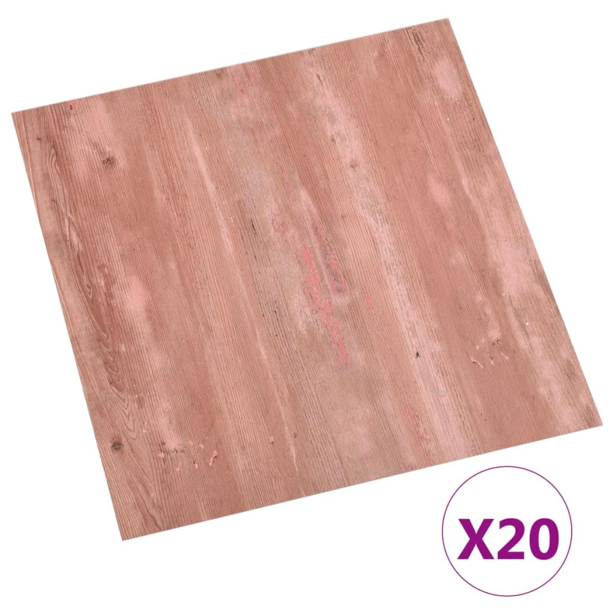 Tarimas de suelo autoadhesiva 20 unidades PVC 1,86 m² rojo