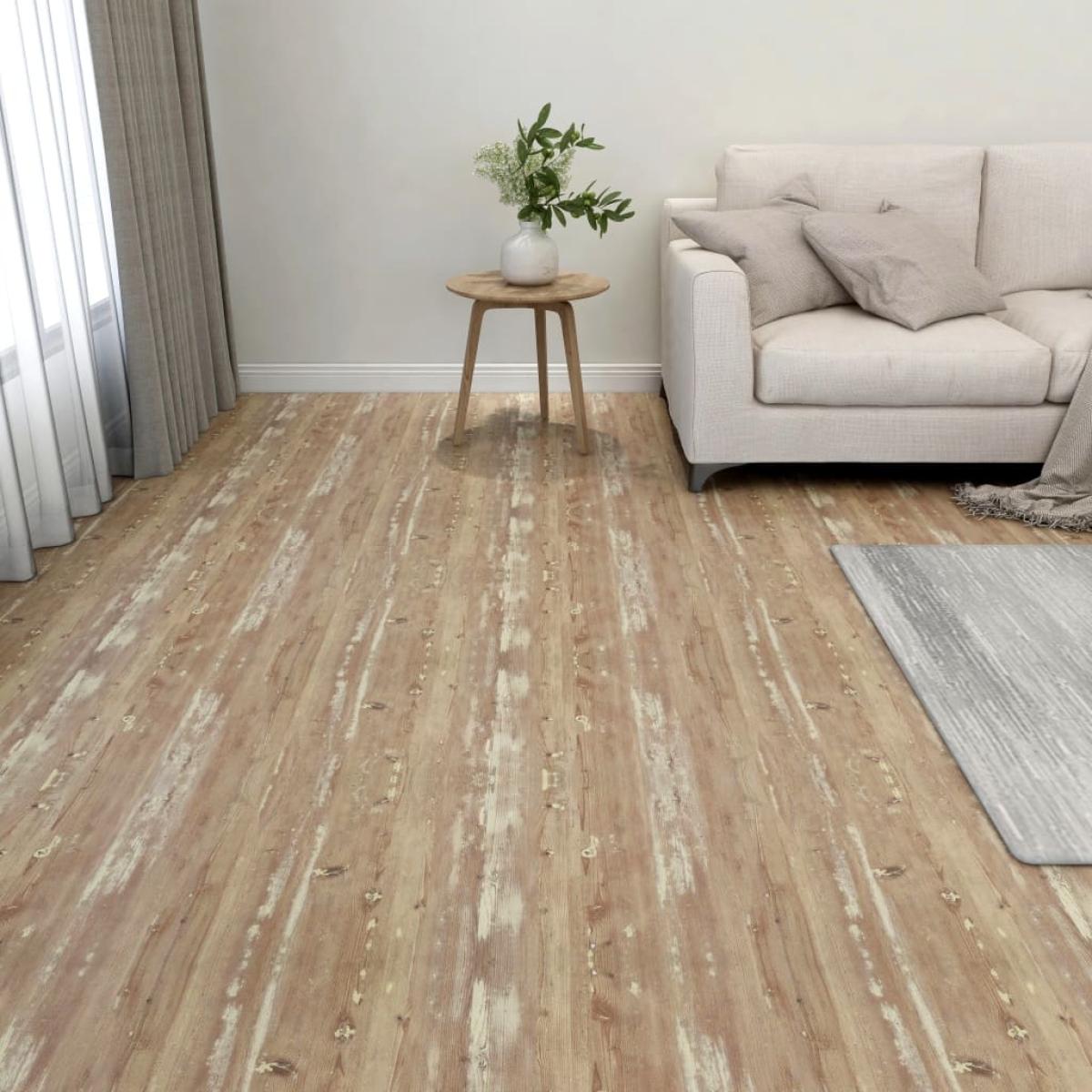 Tarimas de suelo autoadhesivas 20 unidades PVC 1,86 m² marrón