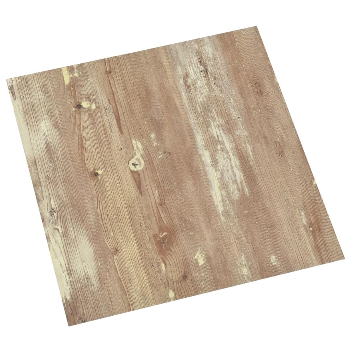 Tarimas de suelo autoadhesivas 20 unidades PVC 1,86 m² marrón