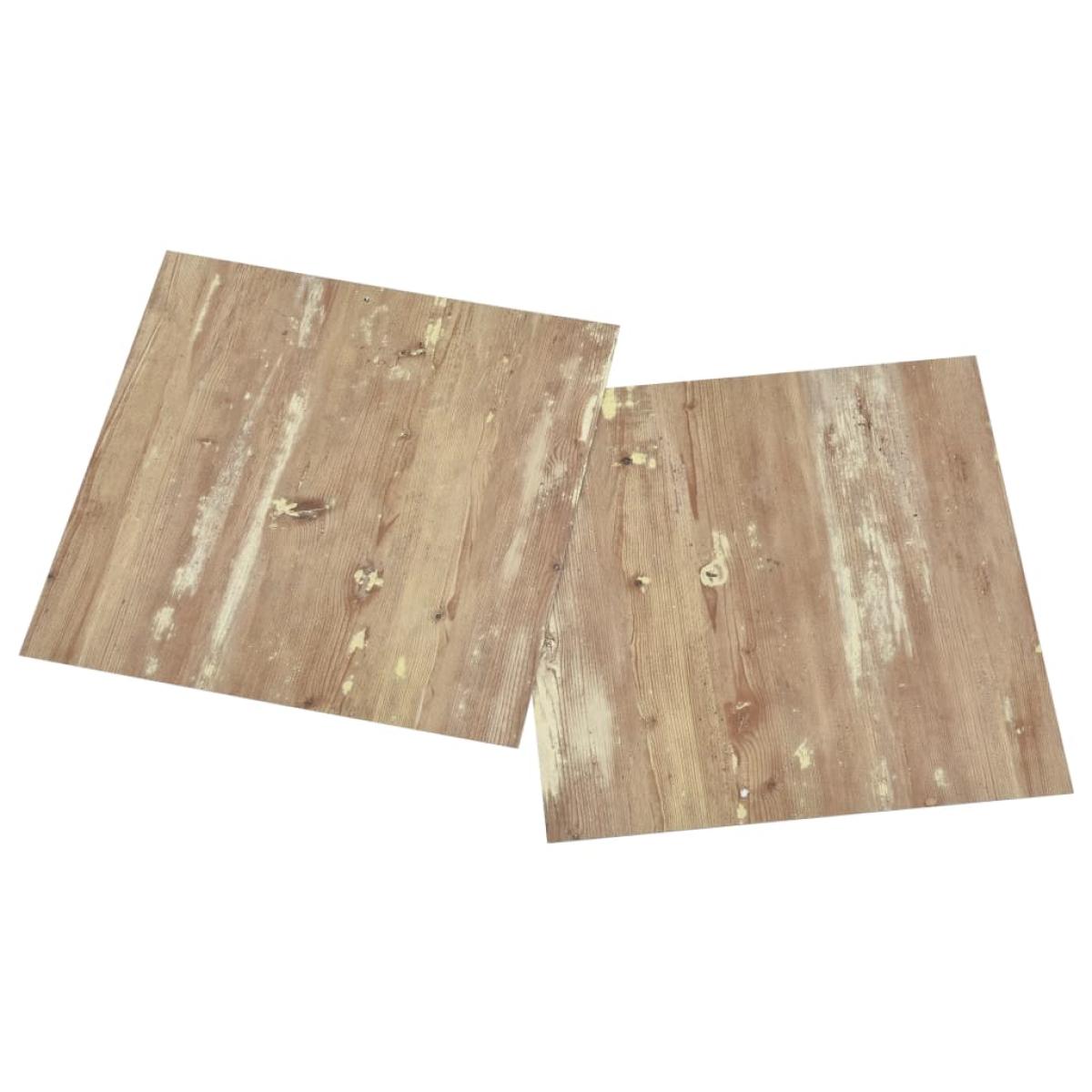 Tarimas de suelo autoadhesivas 20 unidades PVC 1,86 m² marrón