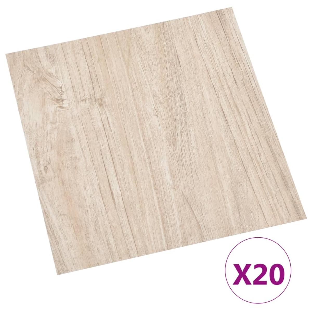 Tarimas autoadhesivas 20 unidades PVC 1,86 m² marrón claro