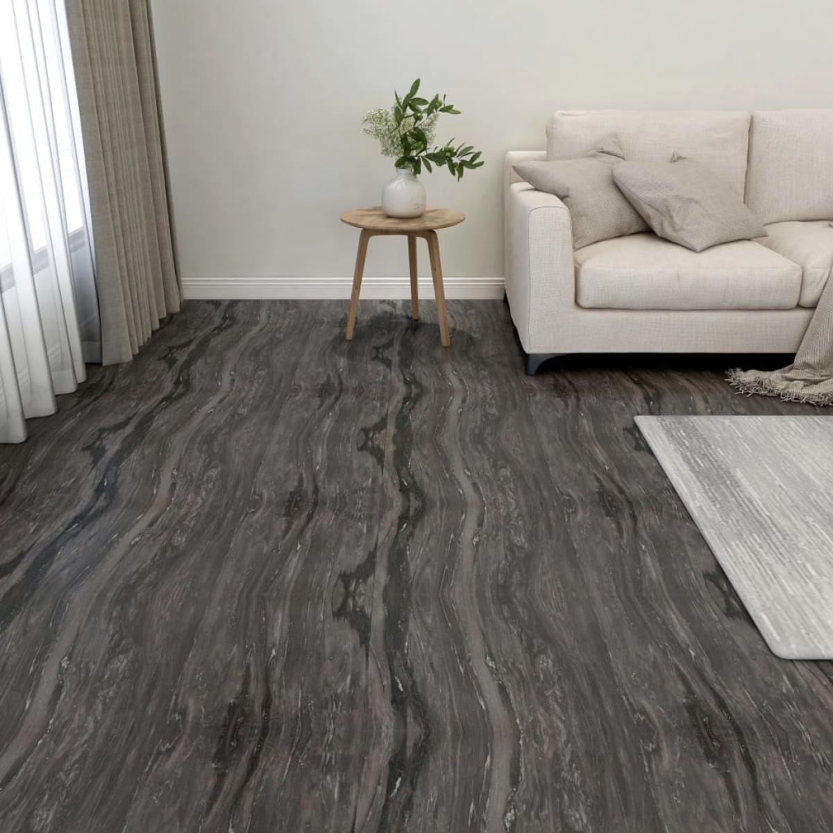 Tarimas de suelo autoadhesivas 20 uds PVC 1,86 m² gris oscuro