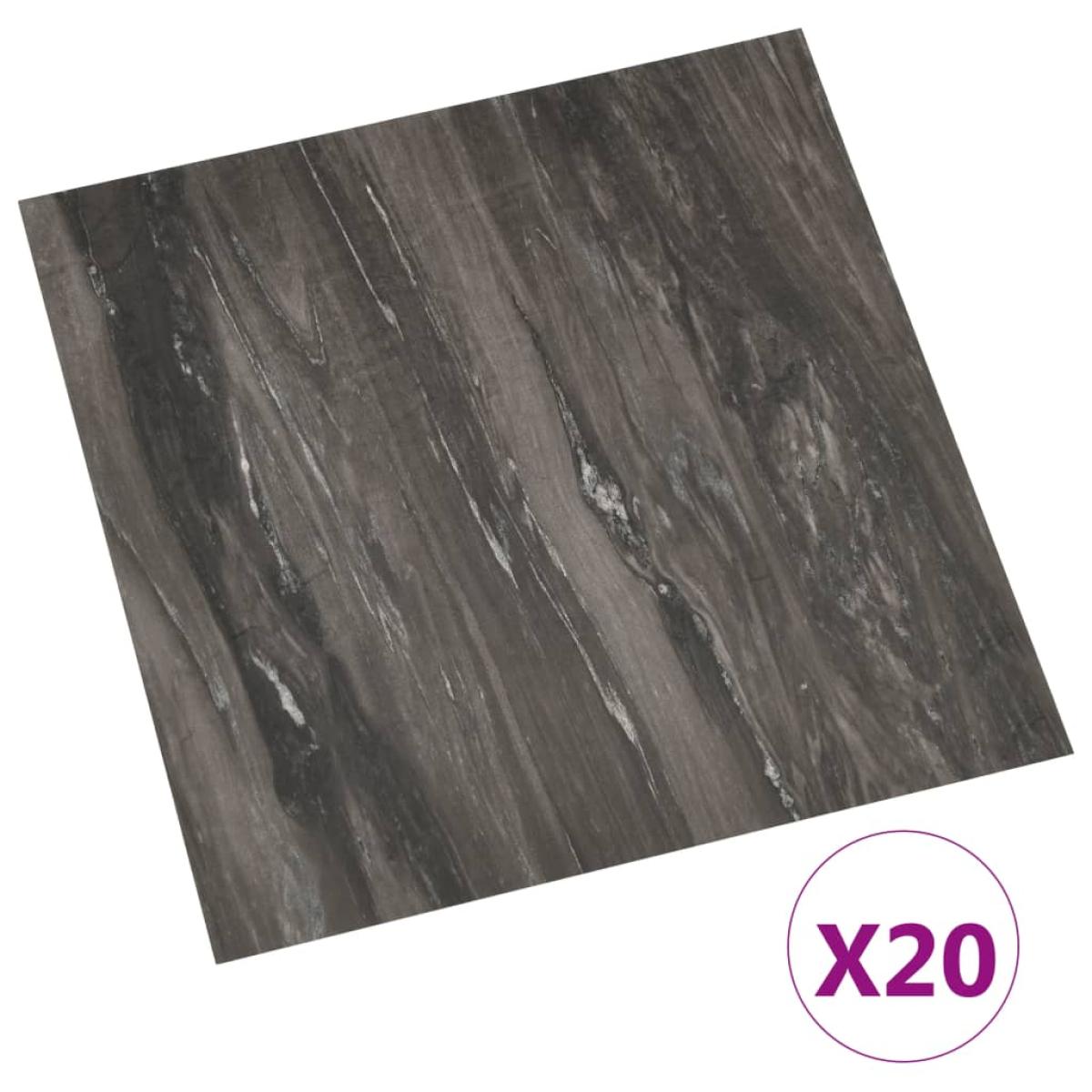 Tarimas de suelo autoadhesivas 20 uds PVC 1,86 m² gris oscuro