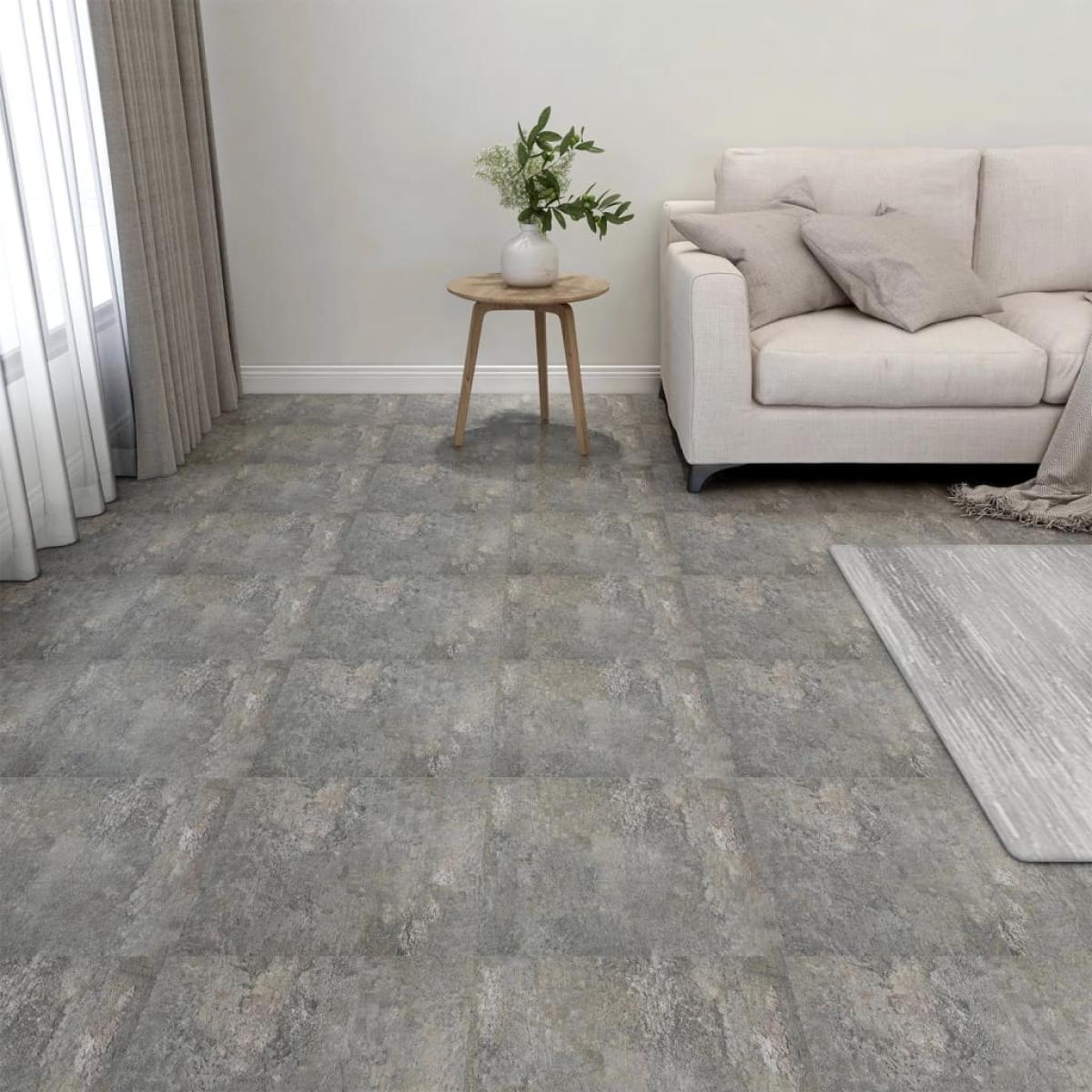 Tarimas autoadhesivas 20 piezas PVC 1,86 m² gris
