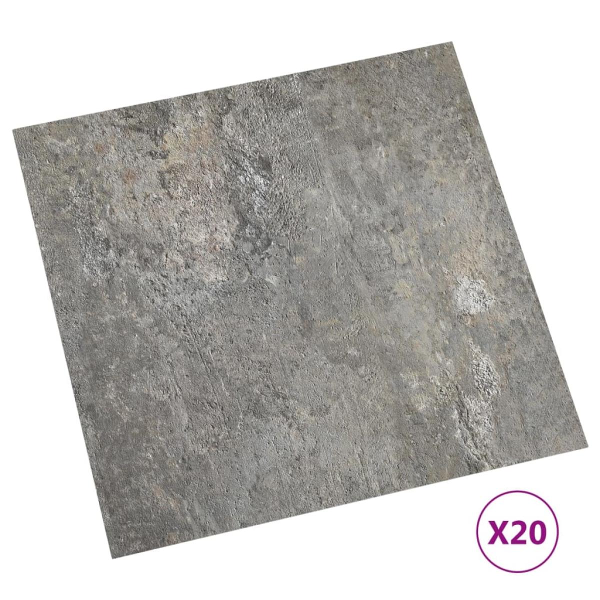 Tarimas autoadhesivas 20 piezas PVC 1,86 m² gris