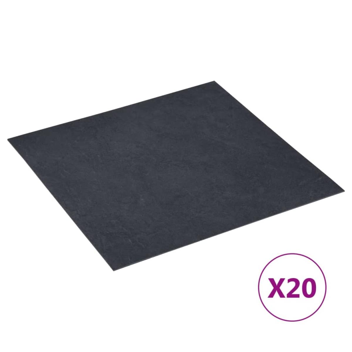 Tarimas autoadhesivas 20 piezas PVC 1,86 m² mármol negro