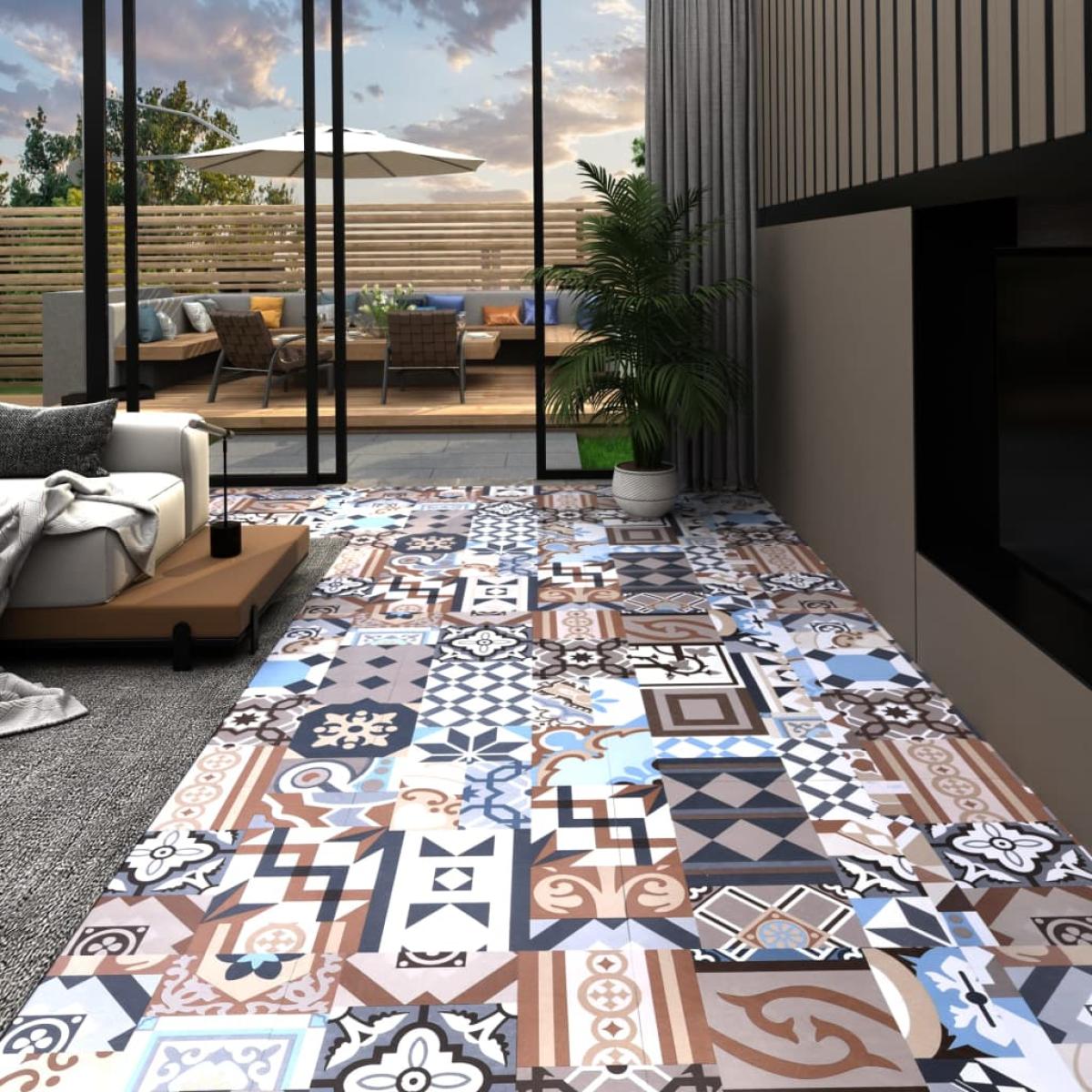 Tarimas autoadhesivas 20 udes PVC 1,86 m² estampado monocolor